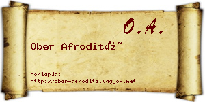 Ober Afrodité névjegykártya